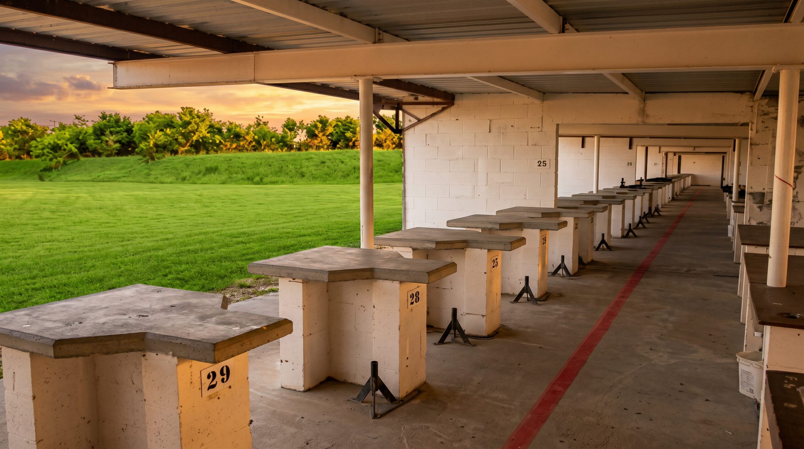 Covered shooting line at the Milnerton Shooting Association range